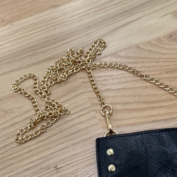 Chic Black Crossbody Bag with Gold Studs - Picture 4 of 4